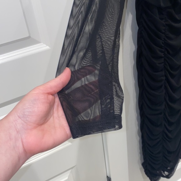 NEW Sexy Black See Through Ruched Midi Dress Plus Size 2x by Fashion Nova NWT - Picture 11 of 15